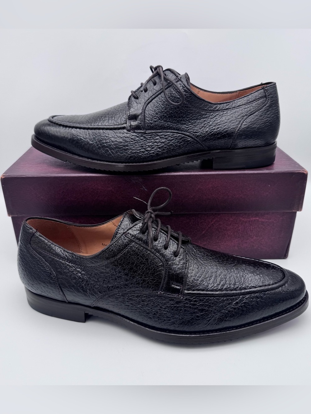 Mezlan Ponza Chocolate Brown Deerskin Leather Oxford Shoes Men 9 M Made In Spain
